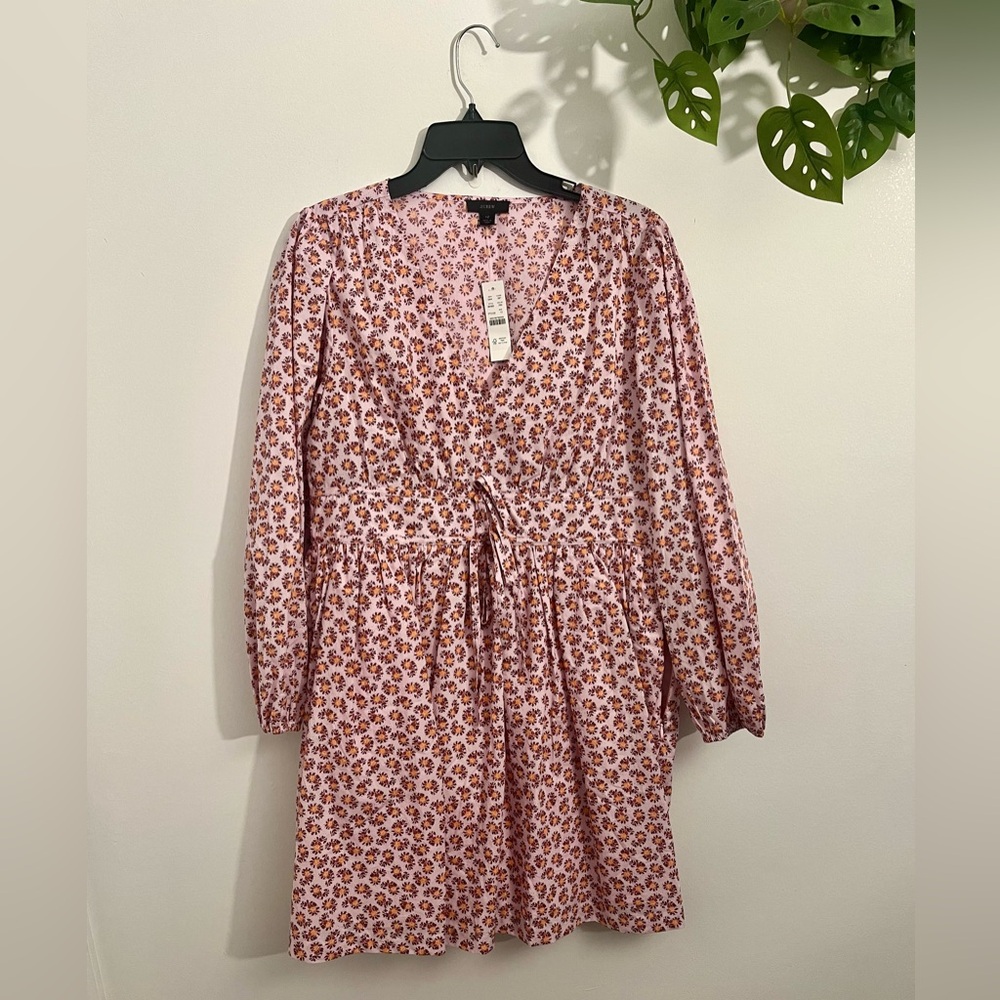 NWT J. Crew Blush Floral Long Sleeve Dress